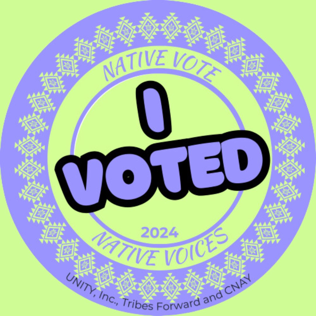 UNITYInc76's tweet photo. Today’s the day! Let your voice be heard and make history with your vote. Every single vote matters—let’s show up and shine! Show off your voting picture to be featured on our story! #VotingDay #NativeVotesMatter #NativeYouthVote https://t.co/WPqfIWv3Px