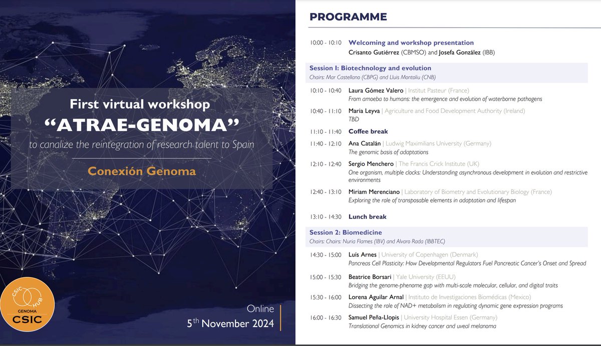 Genome Function Lab (@genomefun) on Twitter photo Fantastic Science at the first ATRAE-GENOMA virtual workshop organised by <a href="/GenomaHubCSIC/">Genoma Hub CSIC</a> Fantastic Science at the first ATRAE-GENOMA virtual workshop organised by <a href="/GenomaHubCSIC/">Genoma Hub CSIC</a>