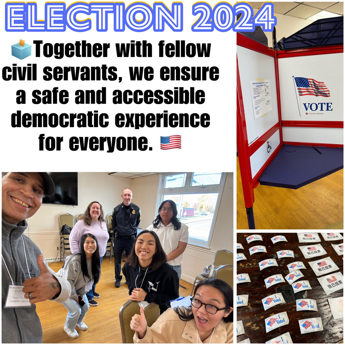 Election 2024 🇺🇸🗳️Unity 🗽

🗽Together with fellow civil servants, we ensure a safe and accessible democratic experience for everyone. 🇺🇸

Your Voice, Your Vote🗳️

#pollworker #democracy #freedom #latinos #vote #CommunityBuilding #unity #Immigrants #ElectionDay  #Dominican