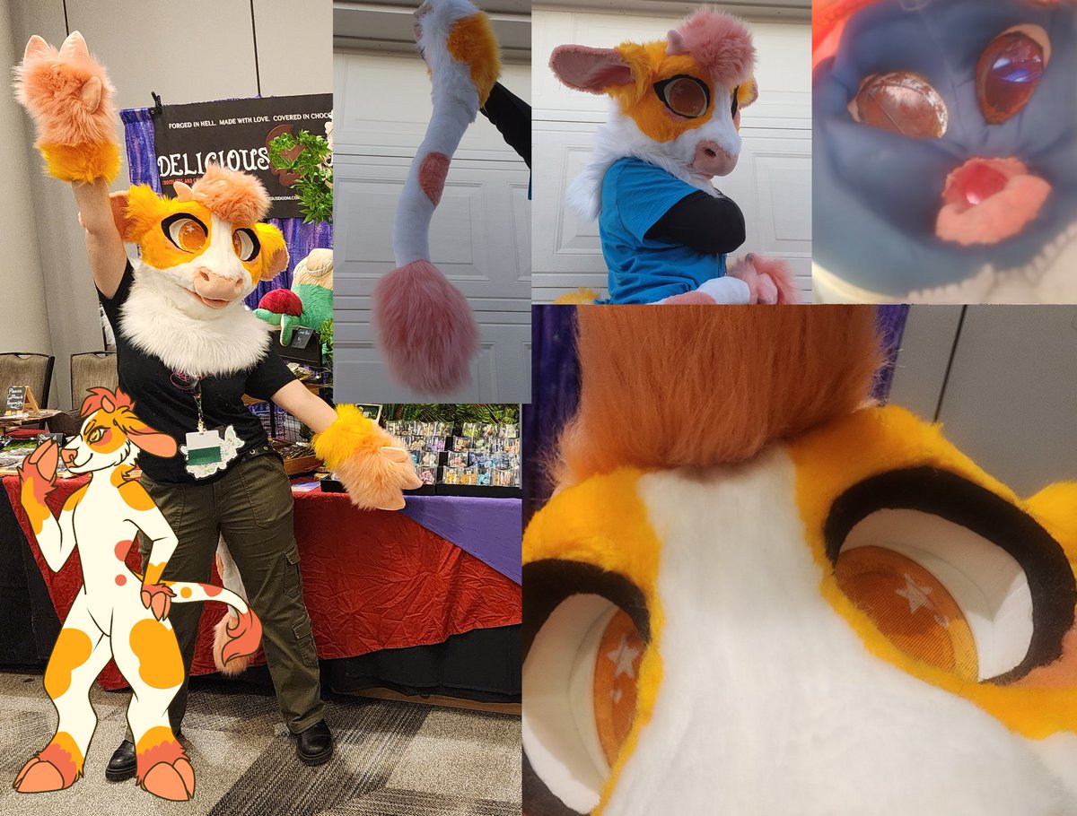 #fursuitforsale

My laptop finally went kaput, and as my only computer it's vital I replace it ASAP to continue my work. As such I am asking HALF of my original value for my peach ring cow; 1250 + sh!pping It's not enough, but it should lessen the blow a bit 🫠 

❤️and🔄 pls 🙏