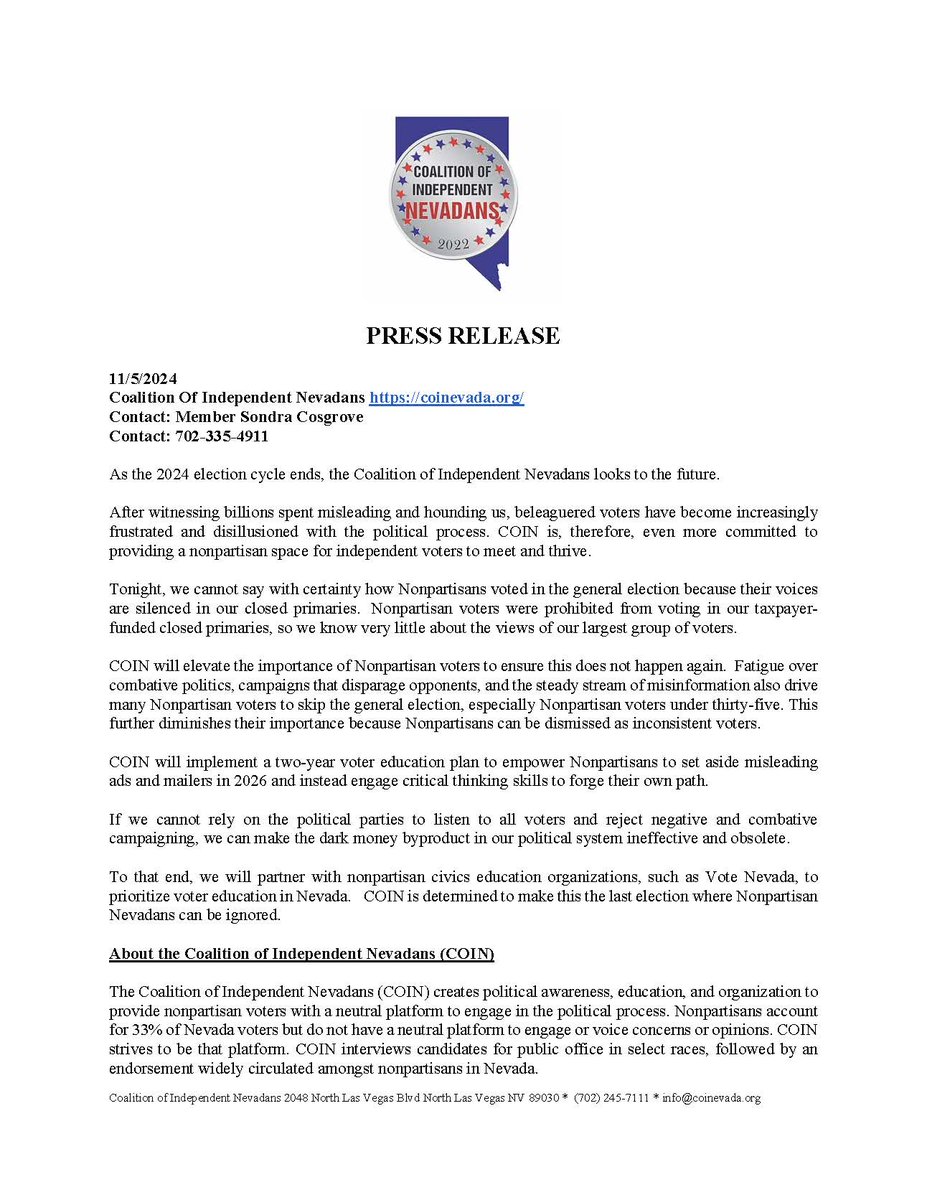 Coalition of Independent Nevadans tweet media