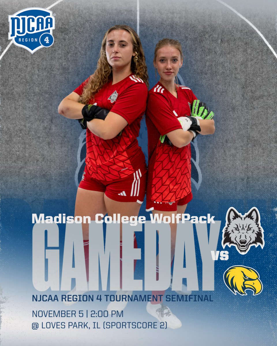 SEMIFINAL GAMEDAY
A spot in the Region 4 Championship awaits today's winner as (3) Madison takes on (2) Rock Valley! Go WolfPack! 💙🐺⚽
⚽Live stream: bit.ly/4fACK63
⚽NOTE: Location change to Loves Park, IL