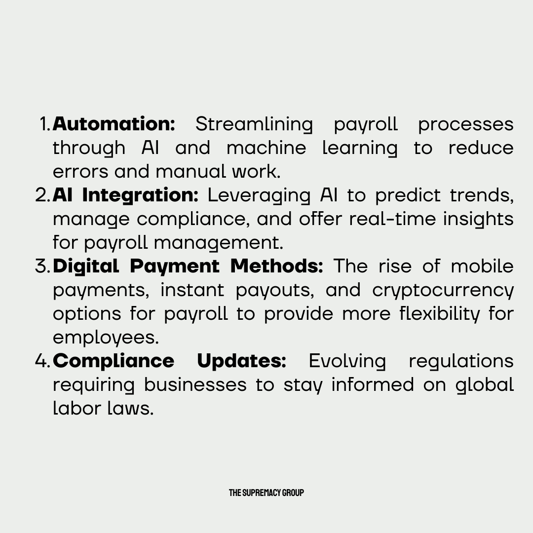GroupSupremacy's tweet photo. Stay ahead of the game! Discover the latest trends shaping payroll processes this year

#Payroll2024 #FutureTrends #TheSupremacyGroup https://t.co/hIPKN0LiX4