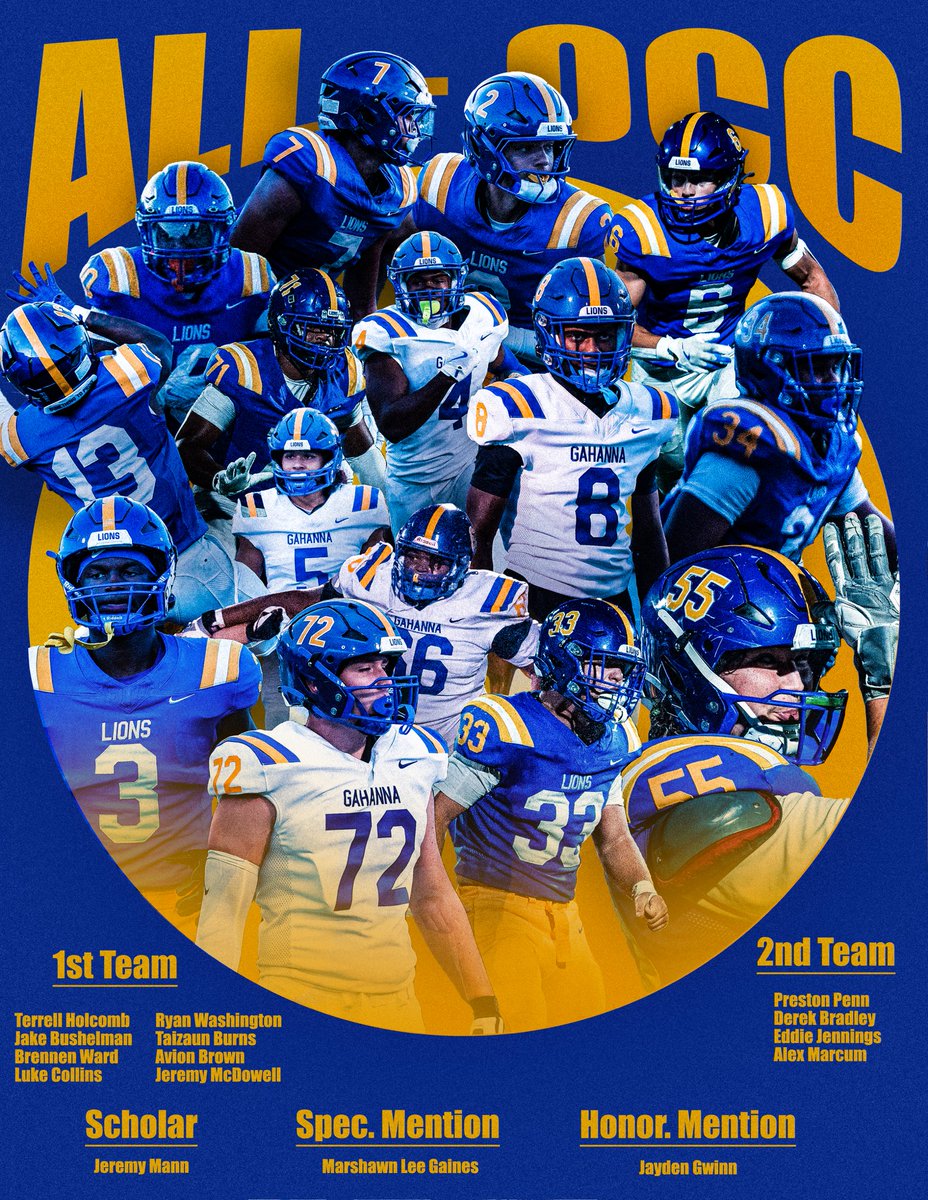 GahannaFootball (@gahannafootball) on Twitter photo Congratulations to these guys for making All Conference! Including <a href="/Rellholcomb1/">Terrell Holcomb</a> Defensive POY!!! This senior class finished their HS Varsity career Undefeated in the OCC Ohio division! #BleedThisBlue #WeAreLions <a href="/GLHS_Athletics/">Gahanna Lincoln Athletics</a> <a href="/CoachStoutGLHS/">Kyle Stout</a> <a href="/Coach_MHolliday/">Murad Holliday</a> Congratulations to these guys for making All Conference! Including <a href="/Rellholcomb1/">Terrell Holcomb</a> Defensive POY!!! This senior class finished their HS Varsity career Undefeated in the OCC Ohio division! #BleedThisBlue #WeAreLions <a href="/GLHS_Athletics/">Gahanna Lincoln Athletics</a> <a href="/CoachStoutGLHS/">Kyle Stout</a> <a href="/Coach_MHolliday/">Murad Holliday</a>
