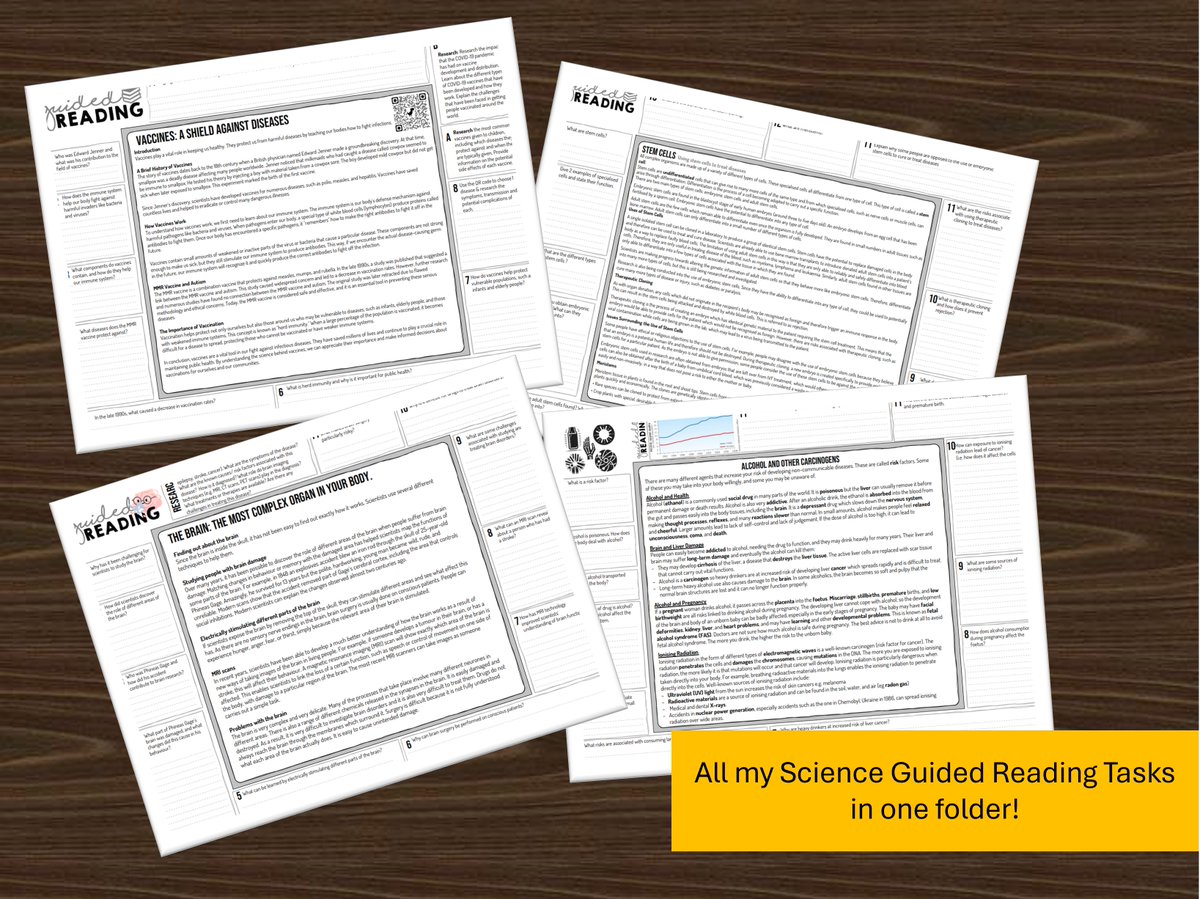 I’ve compiled a Google folder of my science guided reading tasks for easy access for teachers to download &amp; adapt. Folder contains a link to contribute to the folder, &amp; a guide to using my GPT to make your own guided reading tasks! 🧪🔬📖
drive.google.com/drive/folders/… #edutwitter