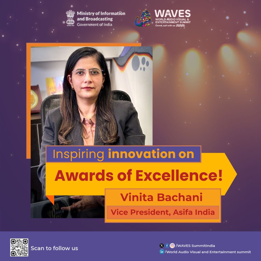 Showcase your talent in VFX, gaming and more at ‘Awards of Excellence’

Learn more with Vinita Bachani, Core Member, ASIFA India.

For more details, visit: asifaindia.com/waoe/ 

#CreateInIndiaChallenge #WAVES #WAVES2025 #WAVESIndia #WAVESummit #WAVESummitIndia
