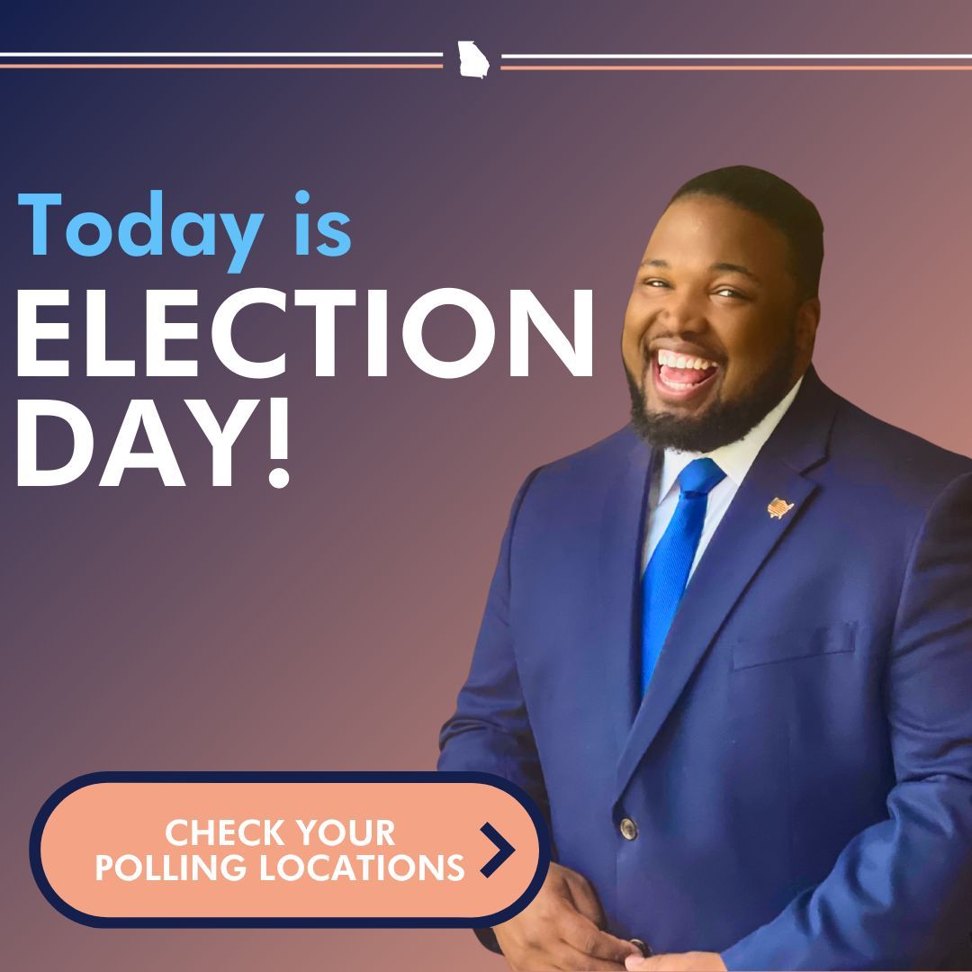 Happy election day y'all! All our hard work has been building up to this. Don't forget to cast your vote if you haven't already, and remember - if you're in line by 7 P.M. stay in line. Click here to find your polling locations: mvp.sos.ga.gov/s/