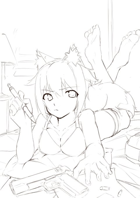 下着本の絵兼サークルポスターとしてラフってある程度うちの子キャラ補正で逃がしたのに想像以上に"ソレ"になっちまった...まぁコレはコレでいいんだけど 