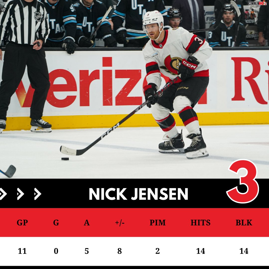 ComingInHotSens's tweet image. Nick Jensen has been a stabilizing force for Thomas Chabot. How are we feeling about the Chychrun trade so far? #GoSensGo @Senators