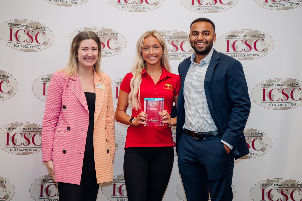 IvyIowaState's tweet photo. Three Ivy sales students have been named national champions at the International Collegiate Sales Competition, and #IowaState as the #2 university sales team in the world! #ICSC2024 https://t.co/tLJkixIyYR