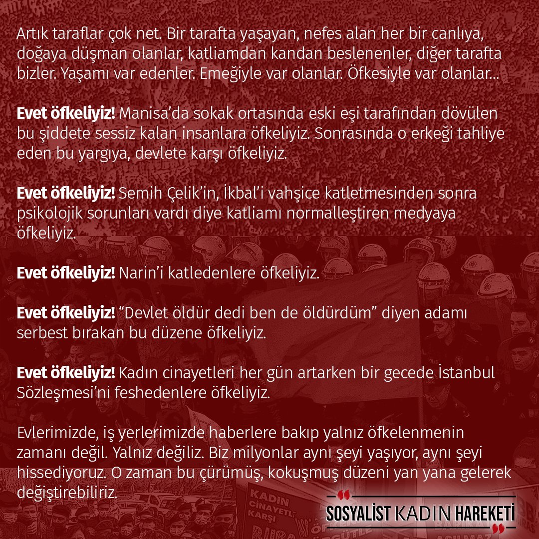 skadinhareketi's tweet photo. 📢25 Kasım Kadına Şiddete Karşı Uluslararası Mücadele Günü'nde saat 19:30'da Taksim Tünel'deyiz!

Her gün öldürüldüğümüz, katledildiğimiz bu düzeni kabul etmiyoruz! Öfkemizi örgütleyip hesap soracağız!

Açıklamanın tamamı👇 https://t.co/68DlwFh5Lh