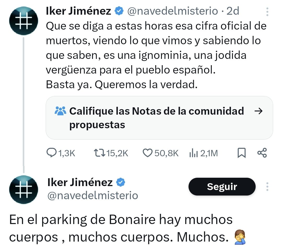 Spanish_Revo's tweet photo. Iker Jiménez celebra tras difundir información falsa y sin contrastar hasta en tres ocasiones. Dos en forma de tuit y otra de mano de Carmen Porter en el programa que dirige: Horizonte.

Sería un chiste fácil decir que al final el fantasma era él, pero lo dramático de la situación nos ha quitado las ganas de bromear, no como a Iker las de mentir.