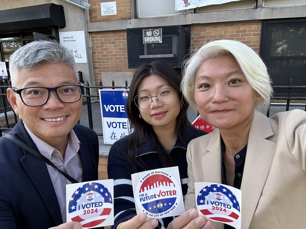 We voted. Now it’s your turn! Polls close at 9PM. Be sure to show me your stickers!