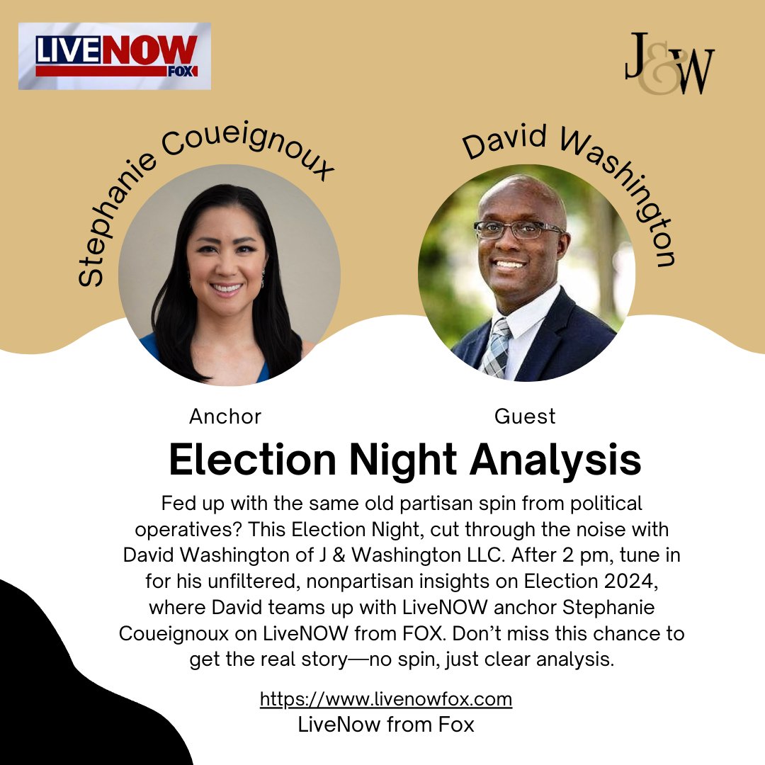 It's Election Day 2024! After 2 pm, join <a href="/ApexPolitico/">David Washington 🔊 #PoliticalInnovator</a> and <a href="/StephanieCNews/">Stephanie Coueignoux</a> for election day analysis.  

#Florida #LiveNowFOX #localpolitics #community #L2DataMapping #trumpvance2024 #harriswalz2024 #vote #politicalinnovation #Election2024 #VoterBehavior #BehavioralScience 🗳️