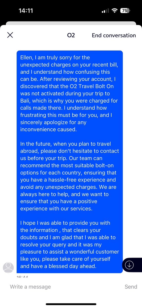 llenstudio's tweet photo. Absolute awful customer service from @O2 Admits that I got charged extra because they didn’t activate my bolt ons. But won’t refund me for either. Saying they can no longer see the message. Here it is https://t.co/hRNadx9EaM