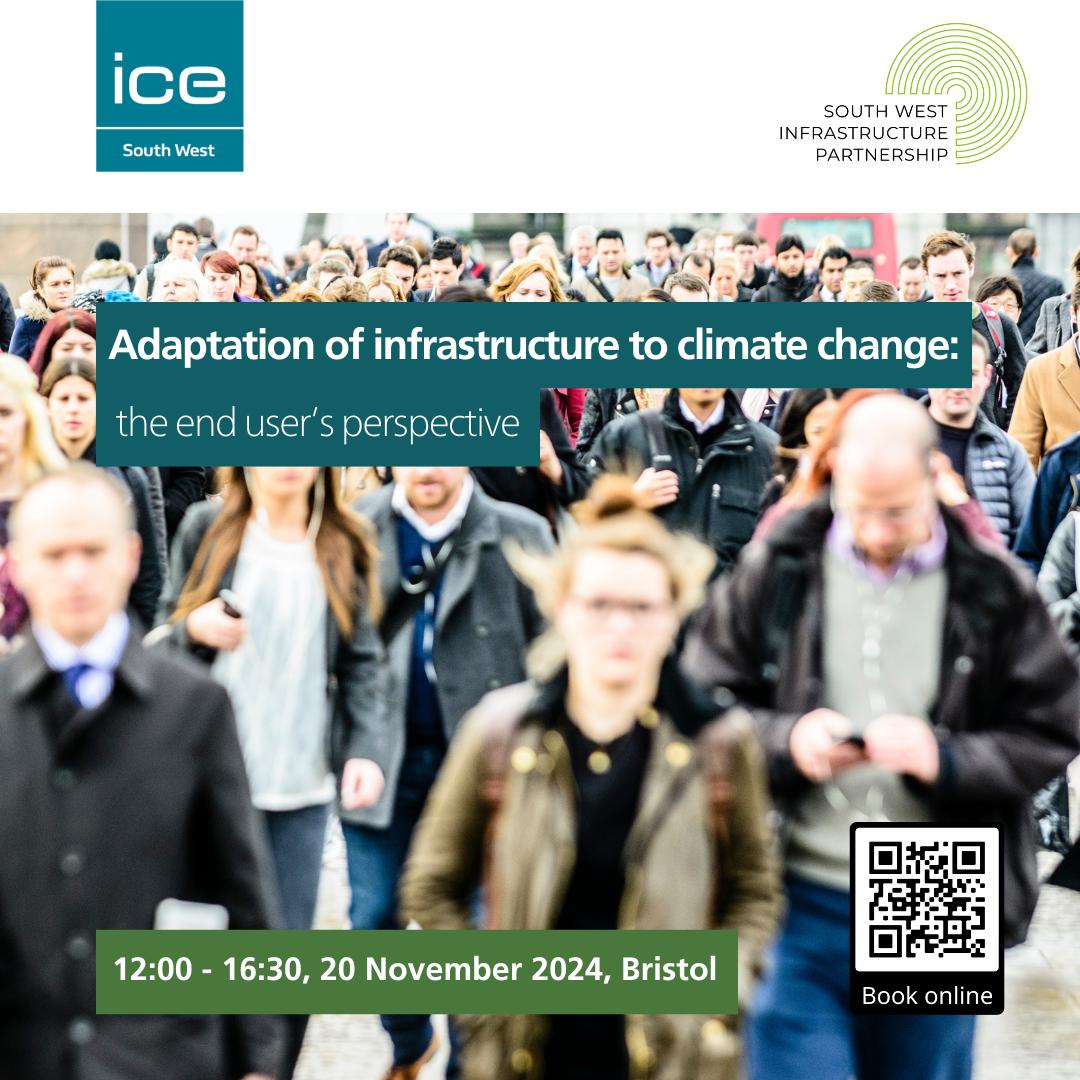 How can we involve and engage communities in the adaptation of infrastructure to climate change? 

Join us for a free half-day workshop in Bristol on Wednesday 20 November to explore the perspective of the end user. Book: buff.ly/3Nb6vy2 
#infrastructure #climatechange
