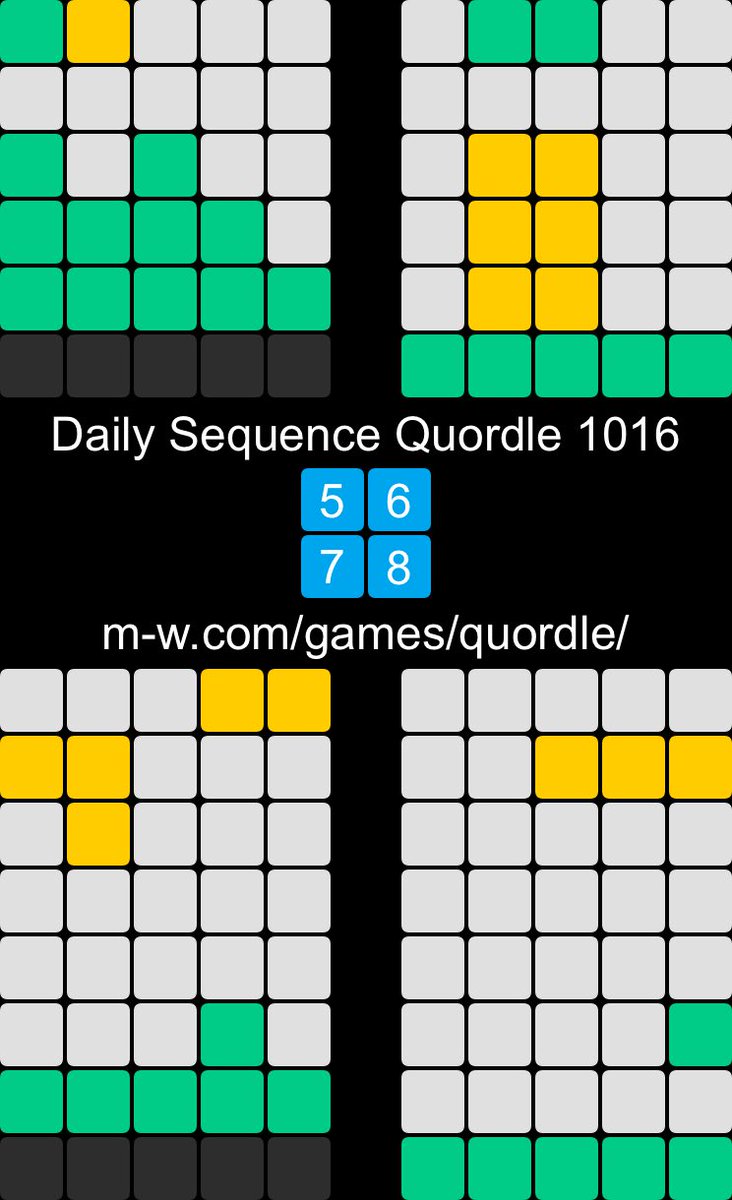 birdaileen's tweet photo. Daily Sequence Quordle 1016
5️⃣6️⃣
7️⃣8️⃣
https://t.co/V7upxUSARY https://t.co/KvBkXdW85H