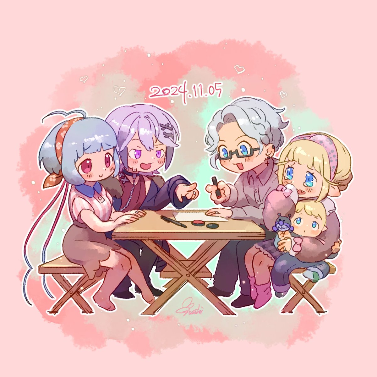 「当日中は間に合わなかったけど描きたかったんだーー!!Vのママうえと兄うえを証人に」|manashi🌱ご依頼一旦ストップのイラスト