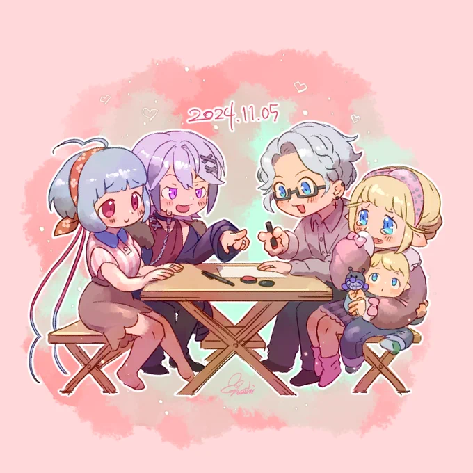 当日中は間に合わなかったけど描きたかったんだーー!!Vのママうえと兄うえを証人にするのえもすぎる、、、すえながく おしあわせに!!#ろみすてぃん#るるふぁむ 