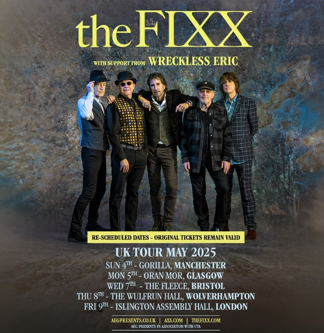 EventHotelsLtd's tweet photo. ✨SHARE for a chance to win 2 tickets (See Website for details).

💫The Fixx, UK tour rescheduled to May 2025,

Manchester Gorilla, 04 May
Glasgow Oran Mor, 05
Bristol The Fleece, 07
University Of Wolverhampton At The Wulfrun Hall, 08
London Islington Assembly Hall, 09

Tickets on sale now from https://t.co/gZO8ML7OwM

@FixxOnline