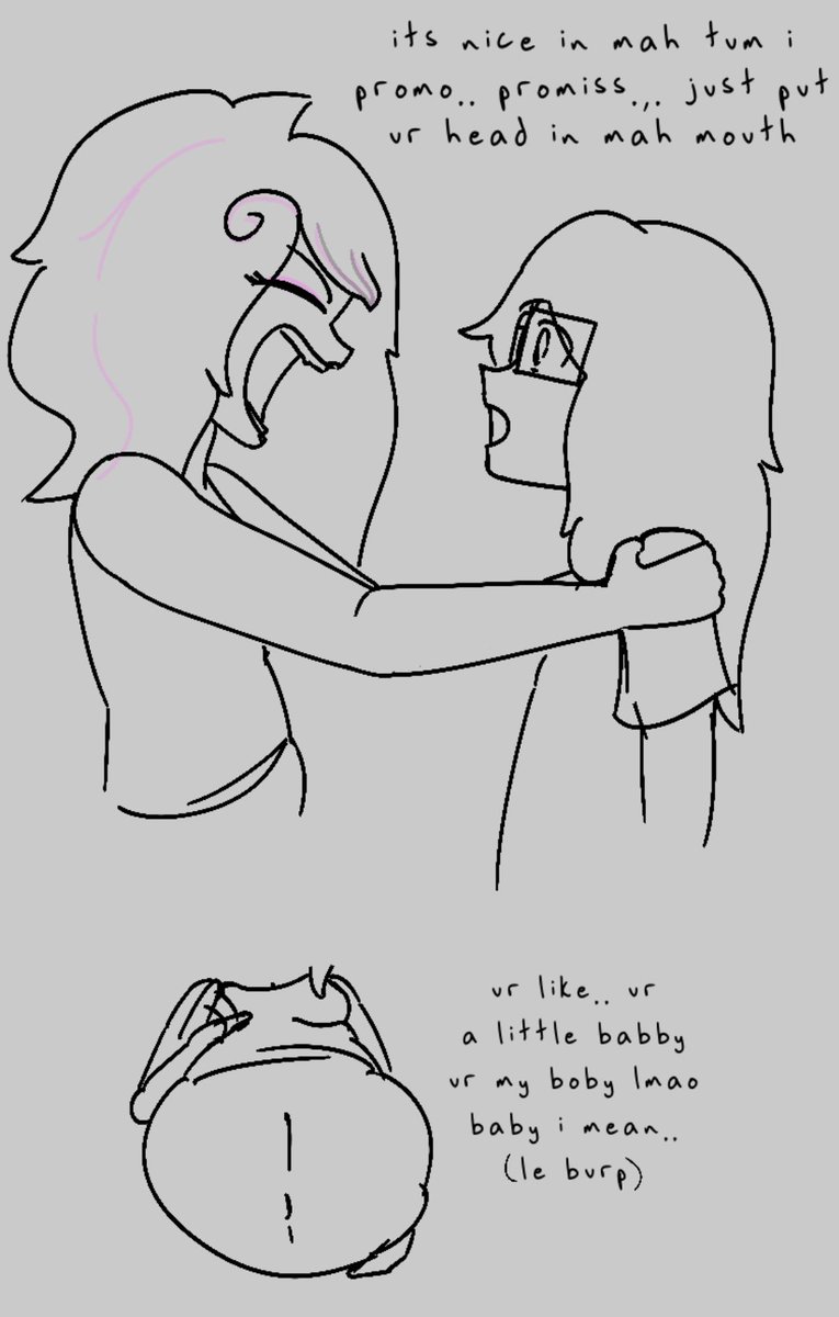 vorgae's tweet photo. another sketch!
sometimes happiness is drawing urself getting eaten by ur fav https://t.co/zS4Ryhlf71