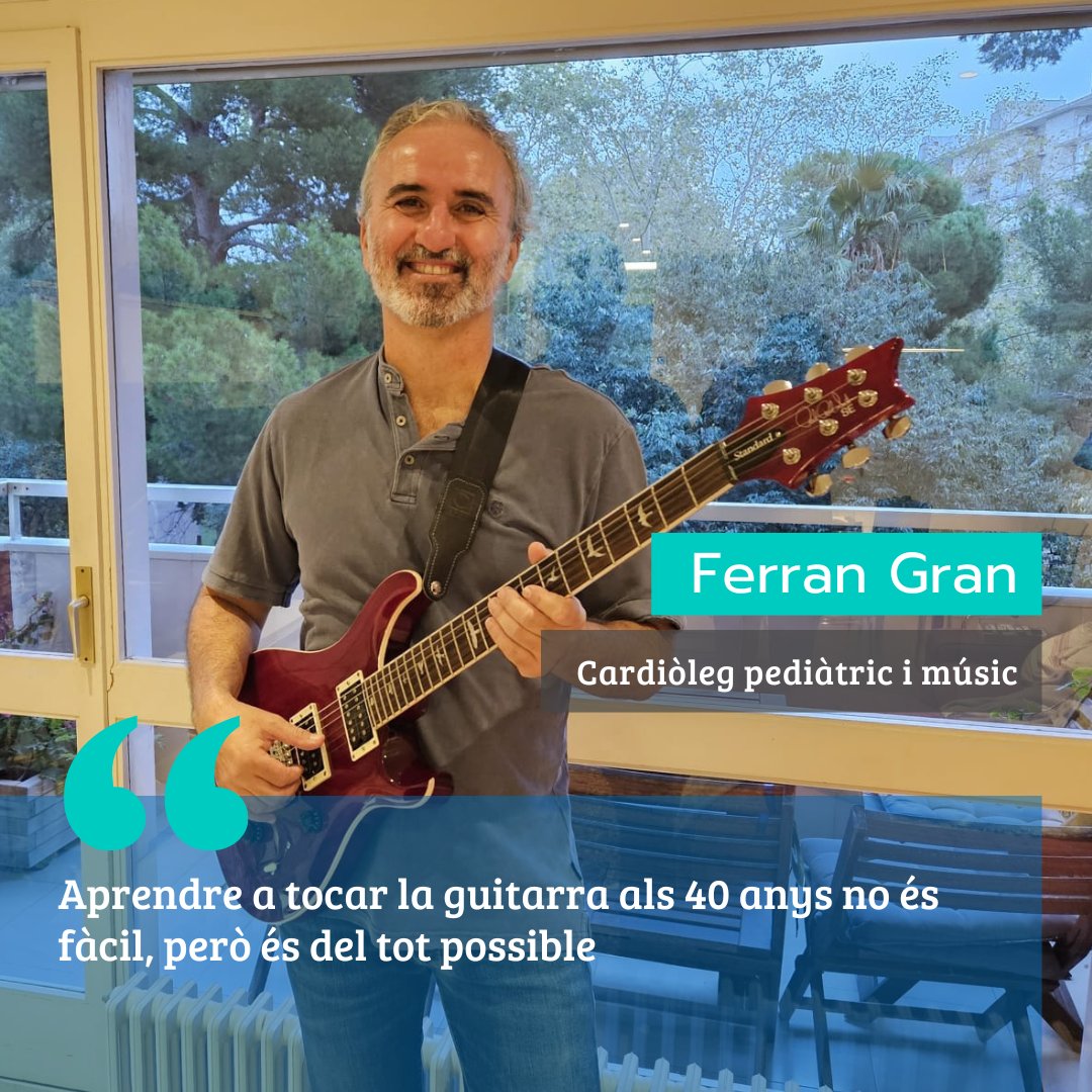Col·legi Metges BCN (@combarcelona) on Twitter photo 👨⚕️Als 40 anys, el cardiòleg pediàtric🫀 (<a href="/vallhebron/">Vall d'Hebron</a>) Ferran Gran va aprendre a tocar la guitarra🎸 i va començar a tocar amb amics que conserva de la facultat. Parlem amb ell sobre aquesta afició tardana que tant gaudeix i que li facilita esbargir-se👉i.mtrbio.com/uzcainbxgh 👨⚕️Als 40 anys, el cardiòleg pediàtric🫀 (<a href="/vallhebron/">Vall d'Hebron</a>) Ferran Gran va aprendre a tocar la guitarra🎸 i va començar a tocar amb amics que conserva de la facultat. Parlem amb ell sobre aquesta afició tardana que tant gaudeix i que li facilita esbargir-se👉i.mtrbio.com/uzcainbxgh