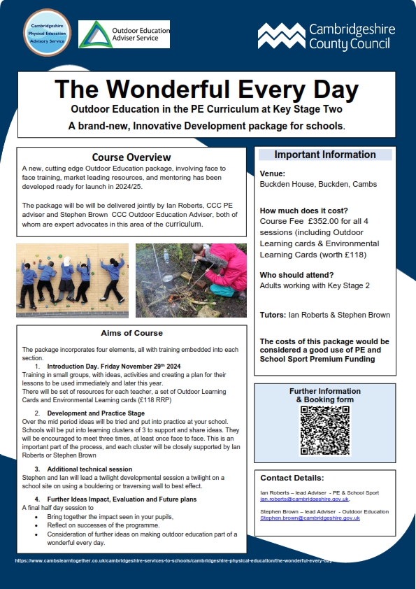 Cambridgeshire PE (@cambs_pe) on Twitter photo The Wonderful Every Day - OAA in the PE Curriculum. A new, Innovative Development package for Cambs and Peterborough Primary schools. Face 2 face training, resources, and mentoring. Use your PE Premium <a href="/HuntsSSP/">Hunts SSP</a> <a href="/SouthCambsSSP/">South Cambs SSP</a> <a href="/witchfordSSP/">Di Baker</a> <a href="/CambridgeSSP/">Cambridge SSP</a> <a href="/Living_Sport/">Living Sport</a> The Wonderful Every Day - OAA in the PE Curriculum. A new, Innovative Development package for Cambs and Peterborough Primary schools. Face 2 face training, resources, and mentoring. Use your PE Premium <a href="/HuntsSSP/">Hunts SSP</a> <a href="/SouthCambsSSP/">South Cambs SSP</a> <a href="/witchfordSSP/">Di Baker</a> <a href="/CambridgeSSP/">Cambridge SSP</a> <a href="/Living_Sport/">Living Sport</a>