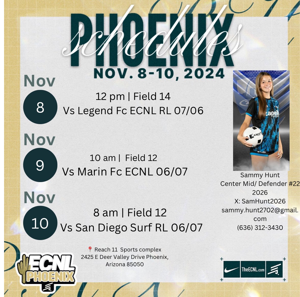 Sam Hunt (@samhunt2026) on Twitter photo Excited for ECNL Phoenix this weekend! Hope to see you there!
<a href="/ImYouthSoccer/">ECNL/GA/Recruiting/College Soccer</a> <a href="/MORushECRL2008G/">MO Rush ECNL-RL 08G</a> <a href="/MoRushSoccer/">Missouri Rush</a> <a href="/Redbird_Soccer/">Illinois State Soccer</a> <a href="/SIU_Soccer/">Saluki Soccer</a> Excited for ECNL Phoenix this weekend! Hope to see you there!
<a href="/ImYouthSoccer/">ECNL/GA/Recruiting/College Soccer</a> <a href="/MORushECRL2008G/">MO Rush ECNL-RL 08G</a> <a href="/MoRushSoccer/">Missouri Rush</a> <a href="/Redbird_Soccer/">Illinois State Soccer</a> <a href="/SIU_Soccer/">Saluki Soccer</a>