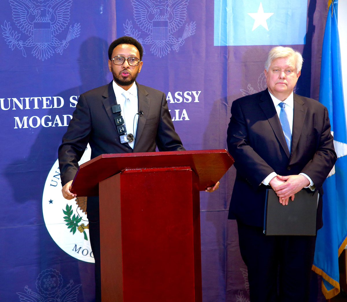 BihiEgeh's tweet photo. Today I announced the agreement of the completion of the debt relief process with the USA alongside  @US2SOMALIA's Ambassador Richard H. Riley in #Mogadishu. American government debt totalling over $1.14 billion dollars was forgiven today by the United States government. 
This follows the successful debt relief process and the Paris Club agreement of March this year, which supported debt cancellation for #Somalia. I thank the U.S. government and people for their unwavering support of our economic reforms and growth.