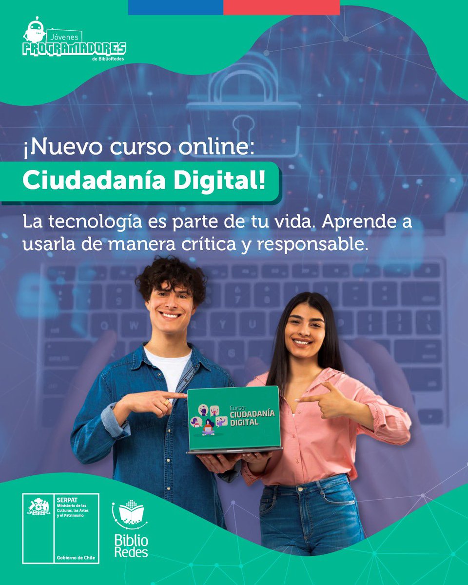 JProgramadores's tweet image. Ya está disponible el curso online #CiudadaníaDigital 👩🏻💻Aprende a interactuar de forma segura, ética y responsable en el mundo digital. Abierto para todas las edades, sin requisitos previos. Inscríbete en👉 jovenesprogramadores.cl