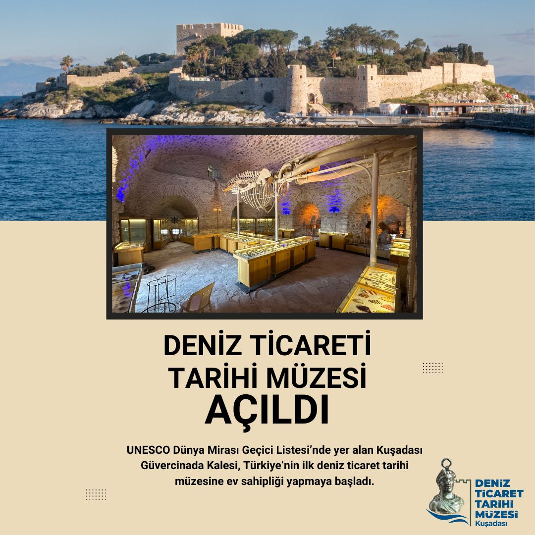 DTTMuzesi's tweet photo. UNESCO Dünya Mirası Geçici Listesi’nde yer alan Kuşadası Güvercinada Kalesi'nde, Türkiye’nin ilk Deniz Ticaret Tarihi Müzesi ziyaretçi kabulüne başladı. 

Kuşadası Belediyesi ile Haluk Perk Müzesi ve Haluk Park Vakfı iş birliğinde kuruluşu tamamlanan müzemize bekliyoruz. https://t.co/8qagmiVl7z