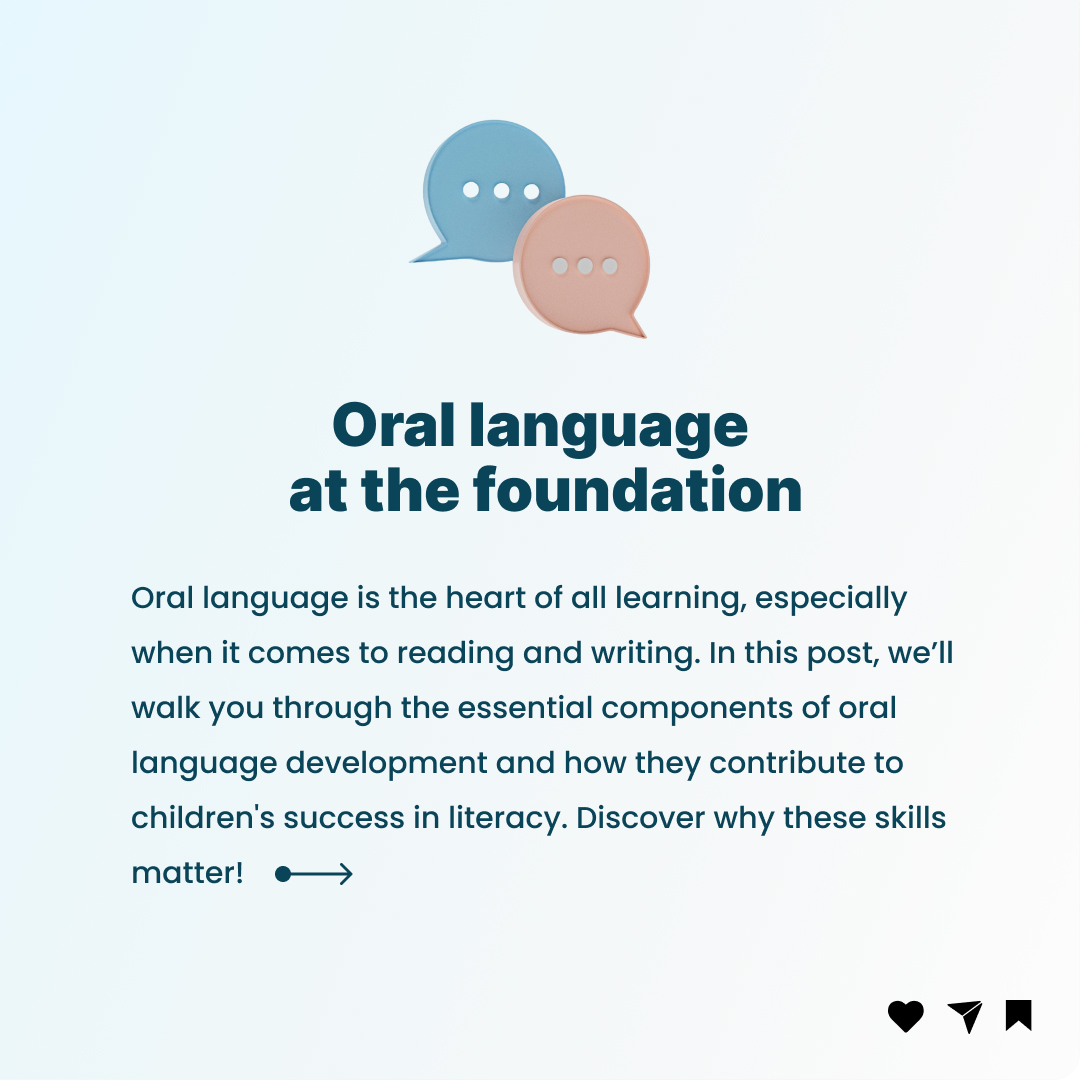 MaxScholarLLC's tweet photo. 🔊 Oral Language: The Foundation of Literacy! 🔊

Oral language skills play a crucial role in every child’s reading and writing journey! From phonemic awareness to vocabulary, each skill builds a strong literacy foundation, empowering children to succeed in school and beyond! 1/3 https://t.co/l6ZBUr7ps8