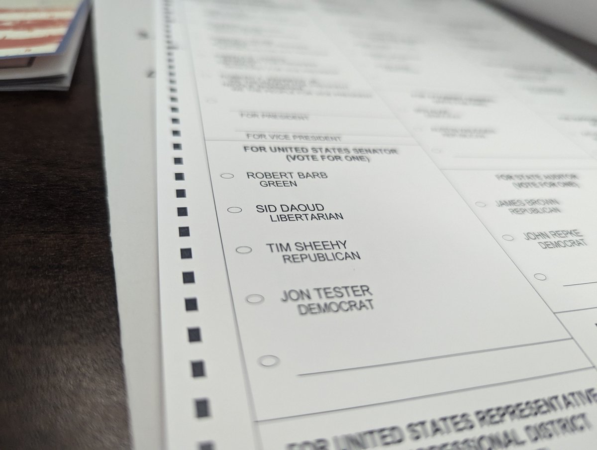 Turnout was steady in the first couple hours of voting in Missoula. At 8:30, some 20 people were casting ballots at the Lifelong Learning Center, with a steady trickle of voters lining up for multiple districts. #mtvotes #mtpol