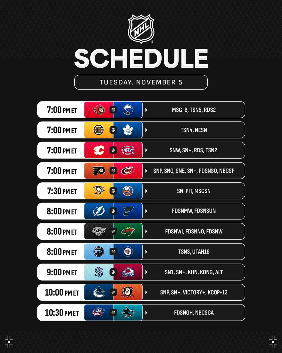NHL's tweet image. Will Kyle Connor, Nathan MacKinnon, and Cale Makar keep their season-opening point streaks going tonight? 🤔

(via @PR_NHL)
