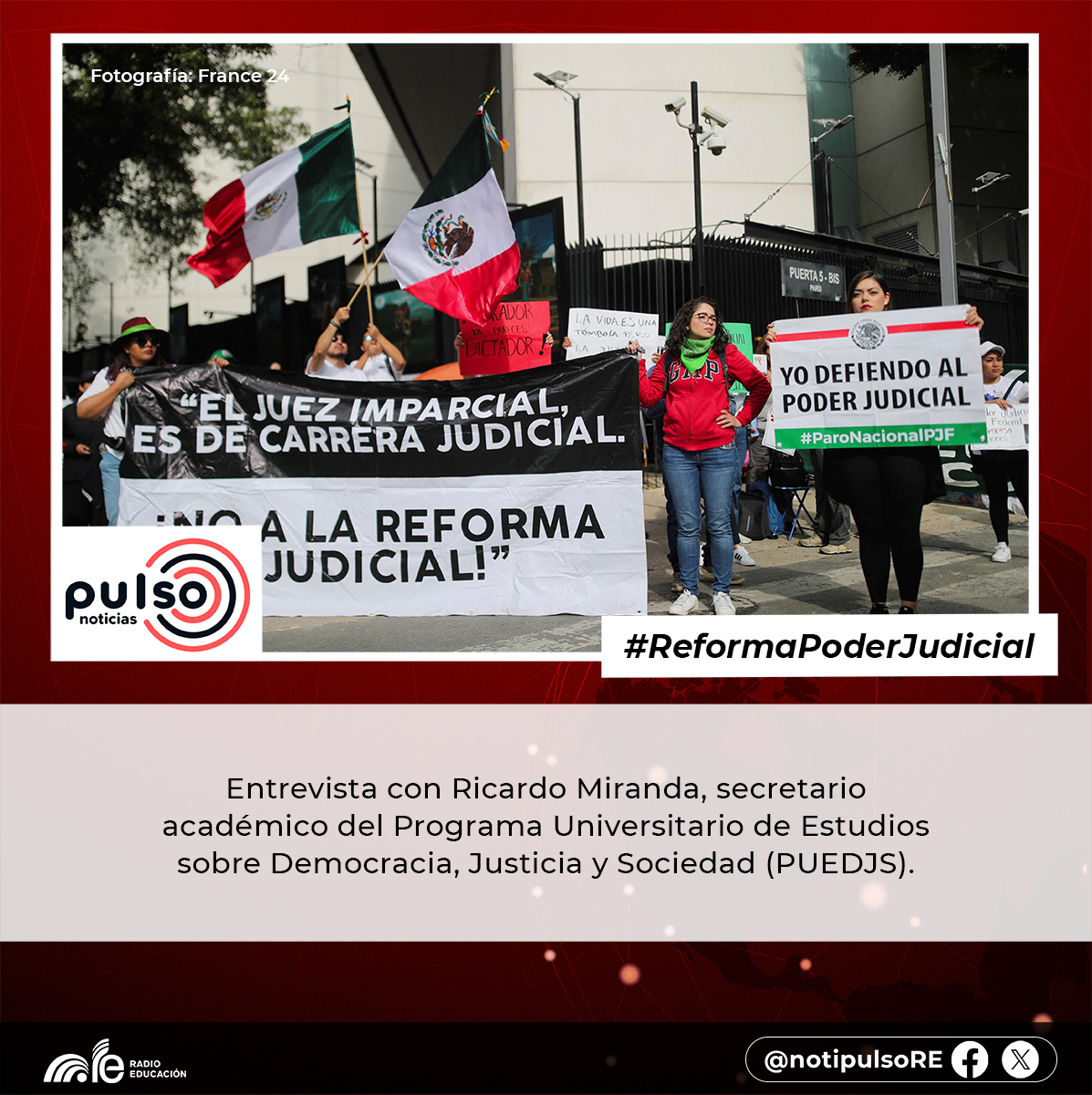 notipulsoRE's tweet image. En #PulsoNoticias 🗞️ conversamos con el Mtro. @MirandaJRicardo, secretario académico del @PUEDJSUNAM, sobre las soluciones viables a la crisis entre poder por la #ReformaPoderJudicial ⚖️

Escúchalo aquí ⬇️
e-radio.edu.mx/Noticiarios-pu…