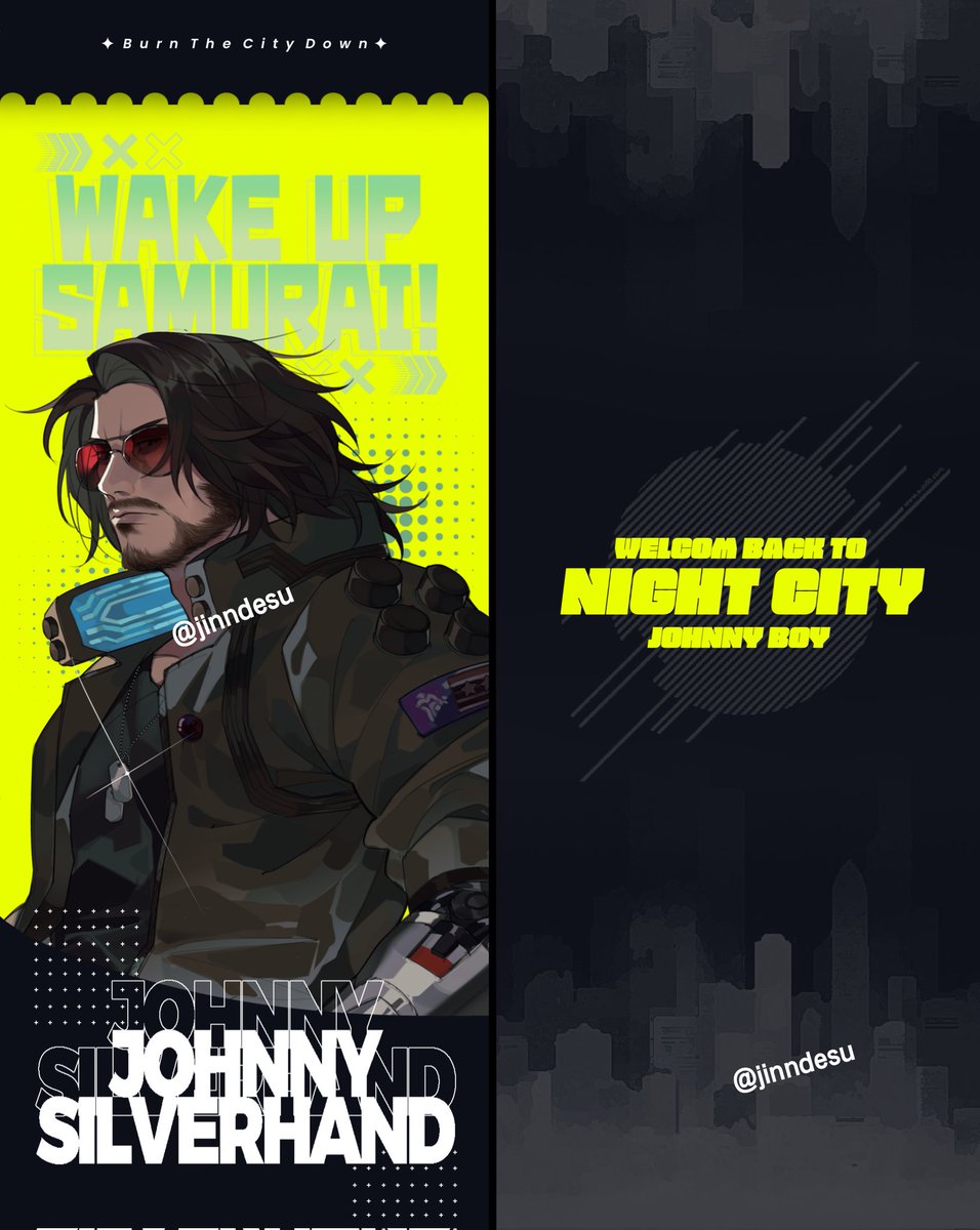 tried to make a holographic ticket design!😈
#Cyberpunk2077 #JohnnySilverhand
