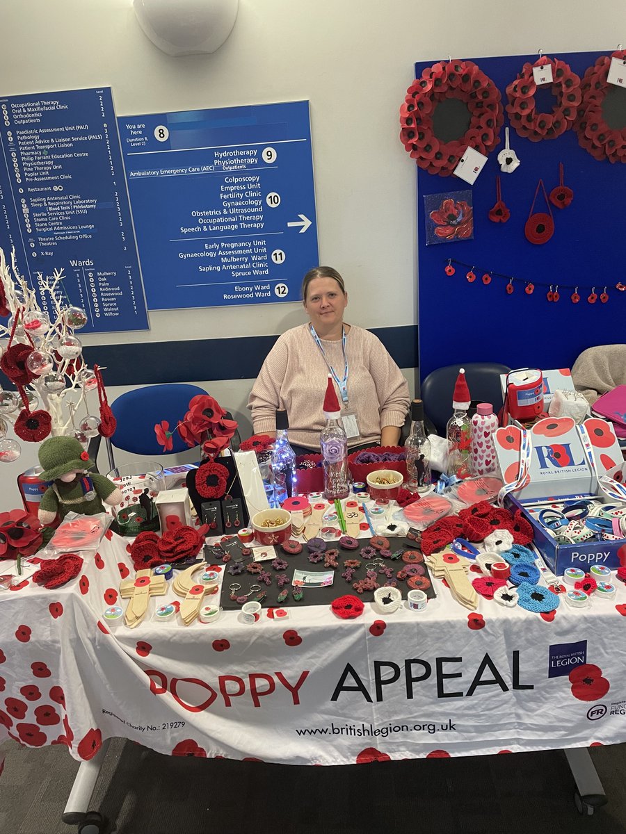 DGTSWFund's tweet photo. We have been proud to welcome the #PoppyAppeal2024 from the Royal British Legion to our Darent Valley Hospital site for the past week. They will still be in our main entrance selling poppies until Friday this week so make sure to come along to donate to this worthy cause! https://t.co/WLzEGUaW2r