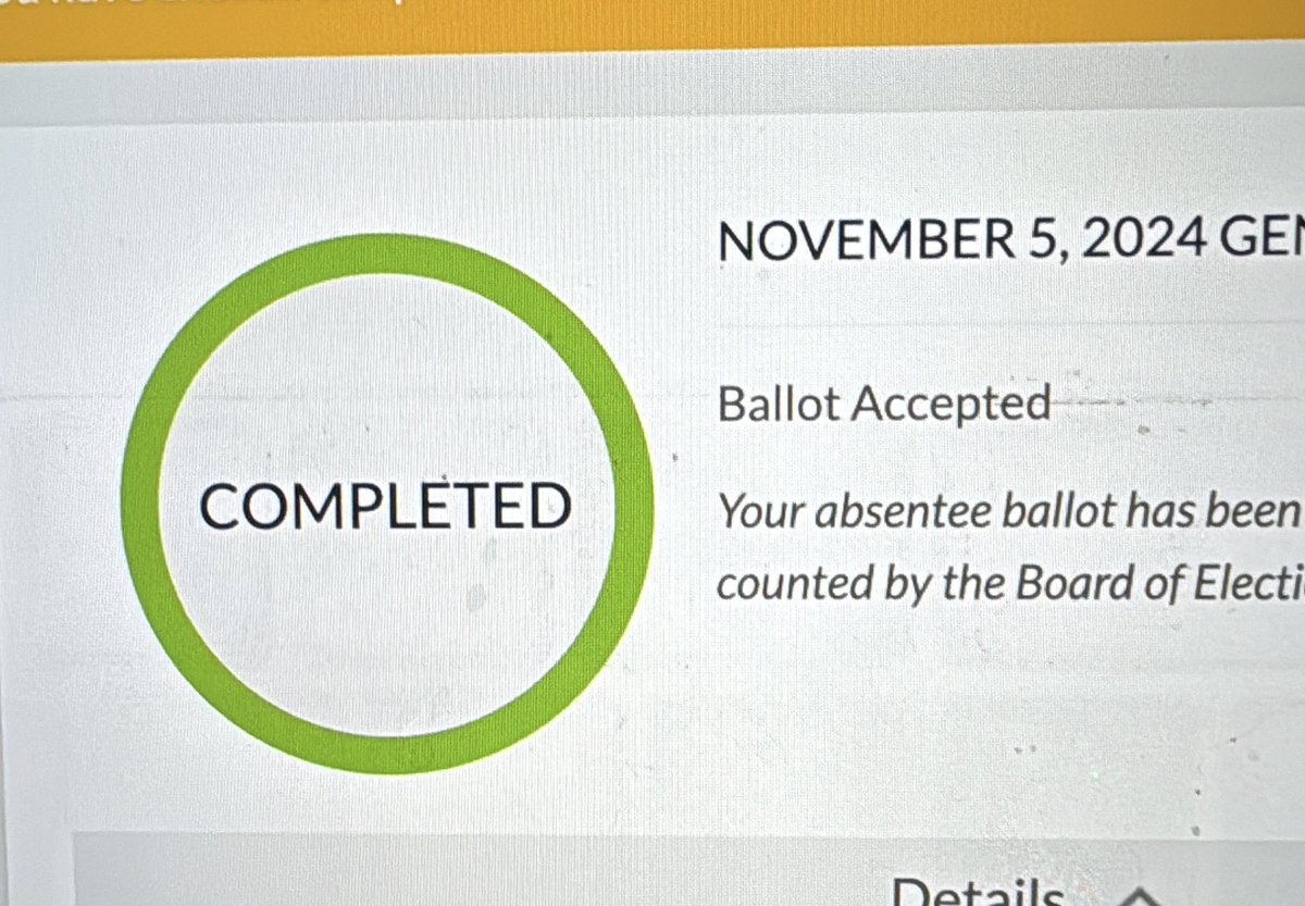 Absentee ballot received. Not much more I can do but cross my fingers or do a hex or something.