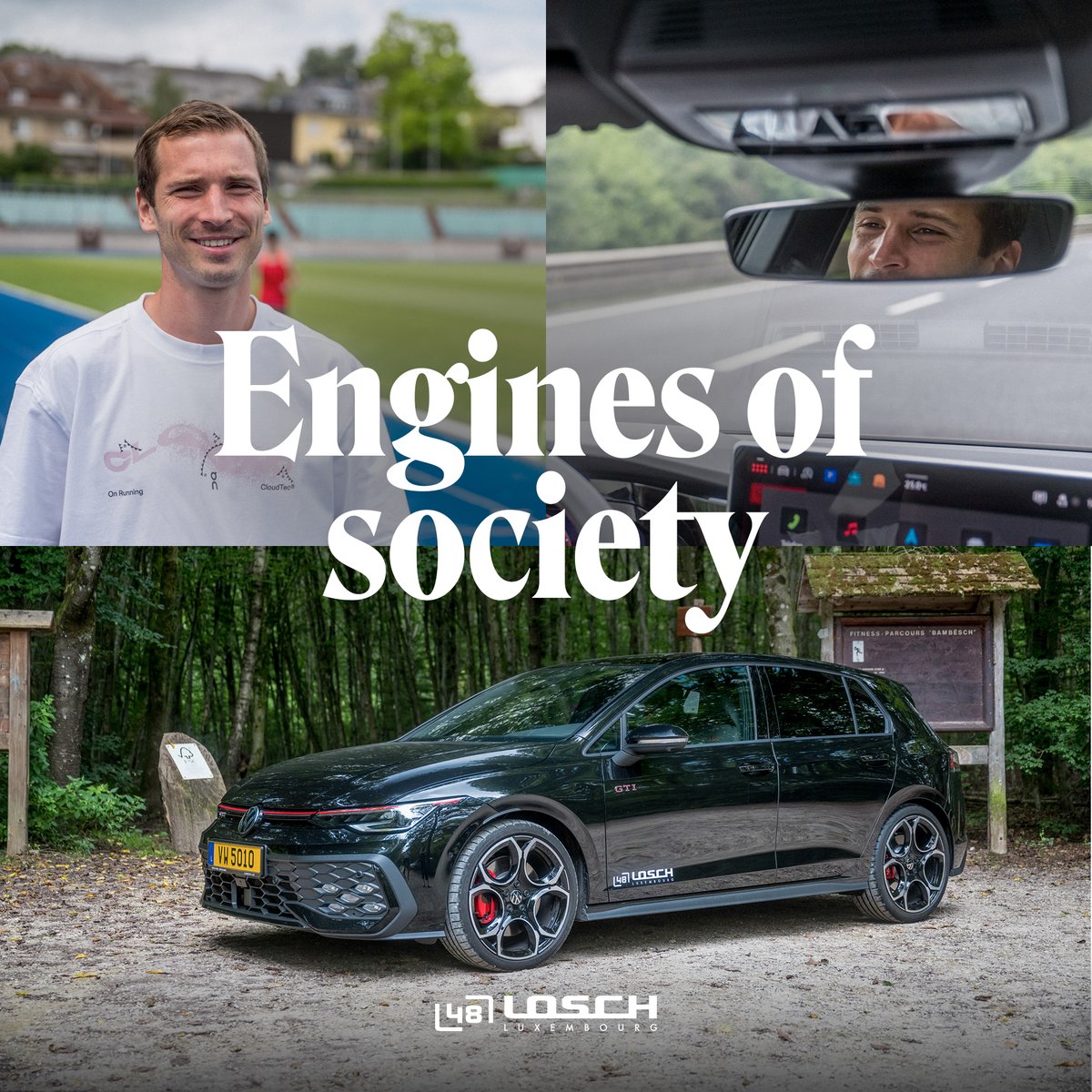 Meet Charles Grethen, Luxembourg's beloved middle-distance runner, as he takes the VW Golf GTI on a drive to the Stade Josy Barthel as part of our Engines of Society series, together with Losch Luxembourg. Read and listen in English, French and German at lj.lu/en/losch20.