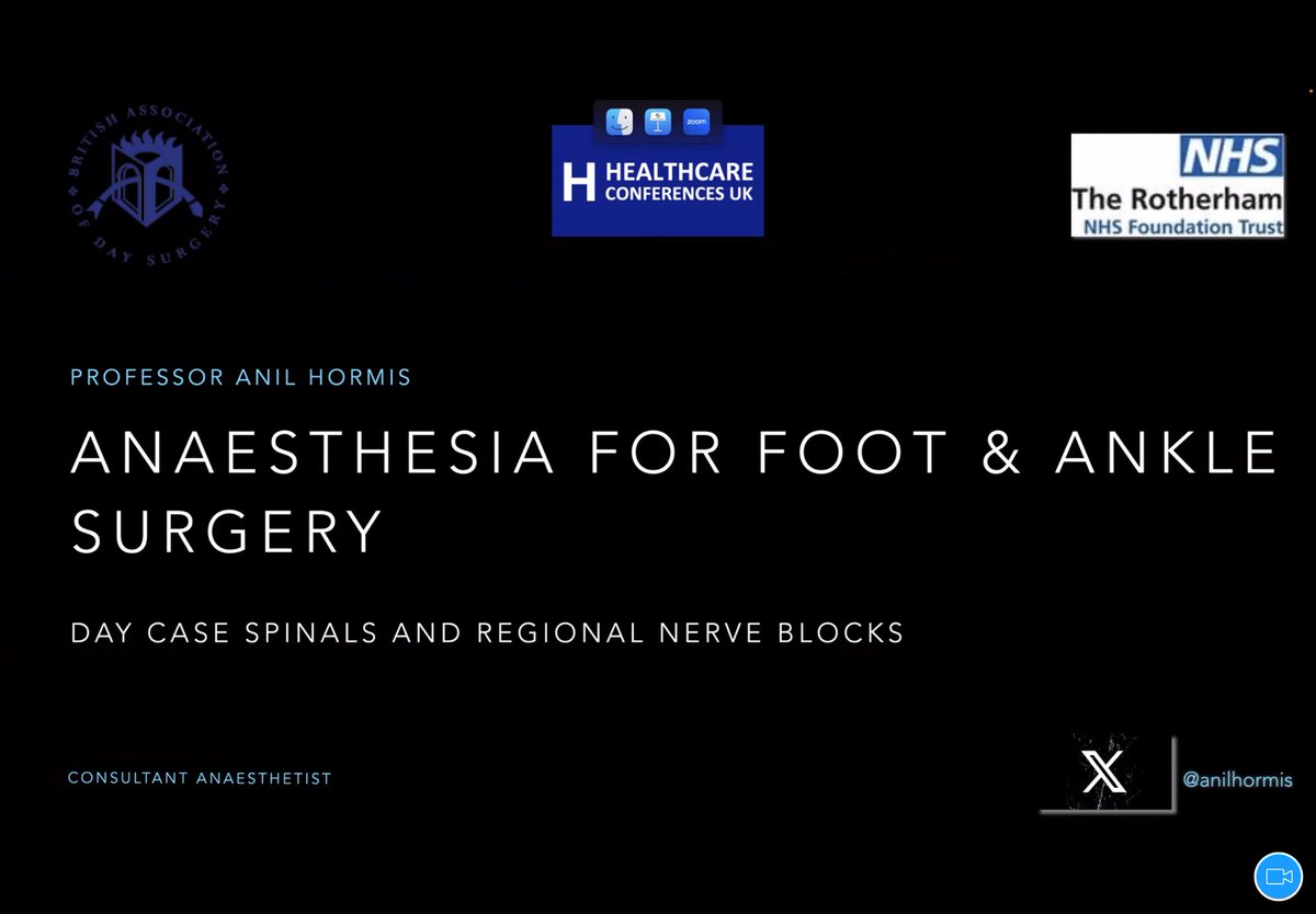 gasorrun's tweet photo. An excellent presentation from @anilhormis @RotherhamNHS_FT about #daycase spinals and blocks for #Footandankle surgery and the use of VR in awake a patients @britdaysurgery @HCUK_Clare https://t.co/PHXUPejlwY