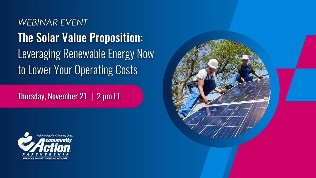 National Community Action Partnership (@capartnership) on Twitter photo Join us Thursday, Nov. 21, for insights into the roles equity, community, and justice play in #SolarEnergy. We’ll also discuss eCAP, a collaboration between NCAP, Cap Renewables and <a href="/kresgefdn/">Kresge Foundation</a> to outfit #CommunityAction Agencies w/ solar energy systems. ow.ly/bia950TZvPv Join us Thursday, Nov. 21, for insights into the roles equity, community, and justice play in #SolarEnergy. We’ll also discuss eCAP, a collaboration between NCAP, Cap Renewables and <a href="/kresgefdn/">Kresge Foundation</a> to outfit #CommunityAction Agencies w/ solar energy systems. ow.ly/bia950TZvPv