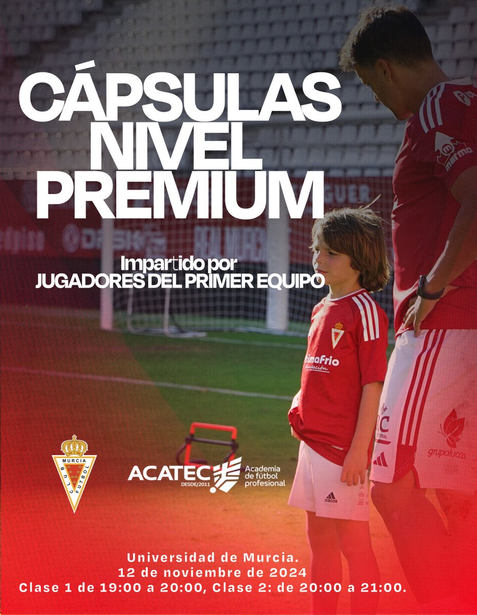 ⚽️📈 ¡Llega una nueva oportunidad de formación con las 𝗖𝗮́𝗽𝘀𝘂𝗹𝗮𝘀 𝗱𝗲 𝗡𝗶𝘃𝗲𝗹 𝗱𝗲𝗹 𝗥𝗲𝗮𝗹 𝗠𝘂𝗿𝗰𝗶𝗮 𝗖.𝗙.! 

¿Quieres mejorar tus habilidades en el campo? Las Cápsulas de Nivel están diseñadas para perfeccionar aspectos específicos del juego, con los