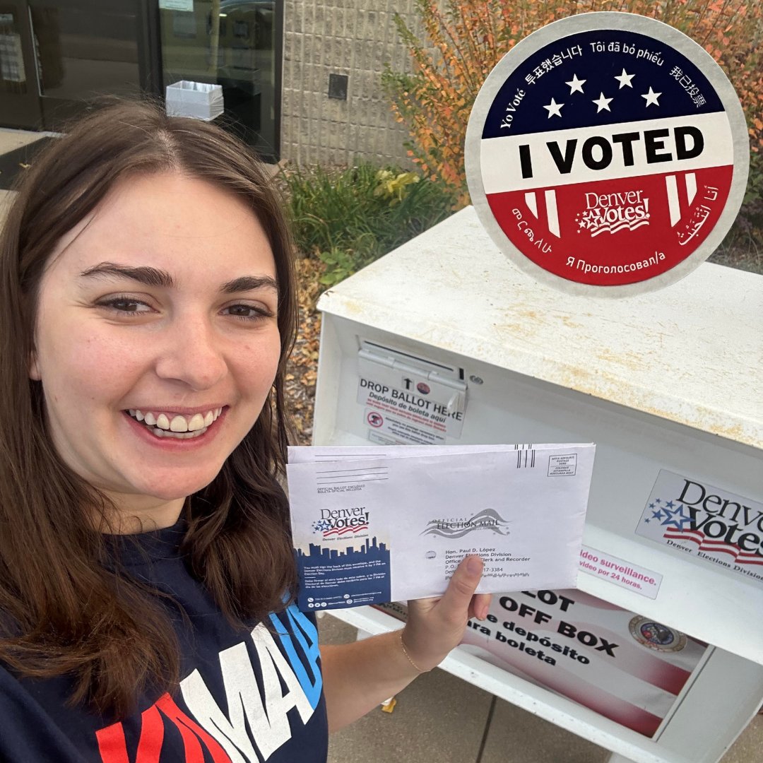 Happy Election Day! It is too late to return your ballot by mail, so make sure you return it to a drop box OR you're in line to vote in-person by 7 PM. To find a drop box or a polling center near you, visit GoVoteColorado.org. 🗳️ VOTE! VOTE! VOTE!