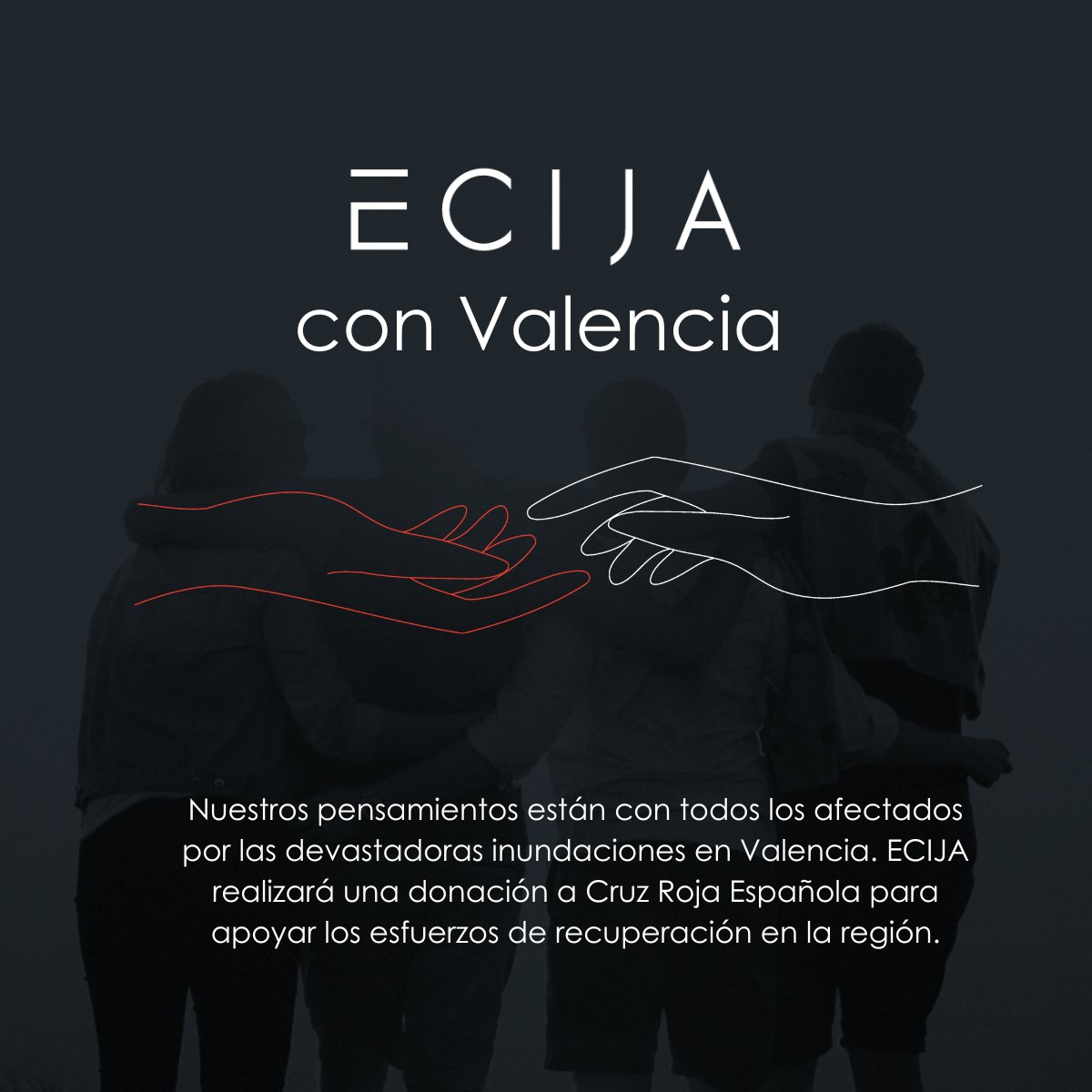 Desde ECIJA, extendemos nuestra solidaridad con todos los afectados por la #DanaValencia. Invitamos a quienes quieran colaborar con <a href="/CruzRojaEsp/">Cruz Roja Española</a>; del total de la donación, nos comprometemos a duplicar la cantidad recaudada. Colabora aquí 👉 lnkd.in/dyYemRzb