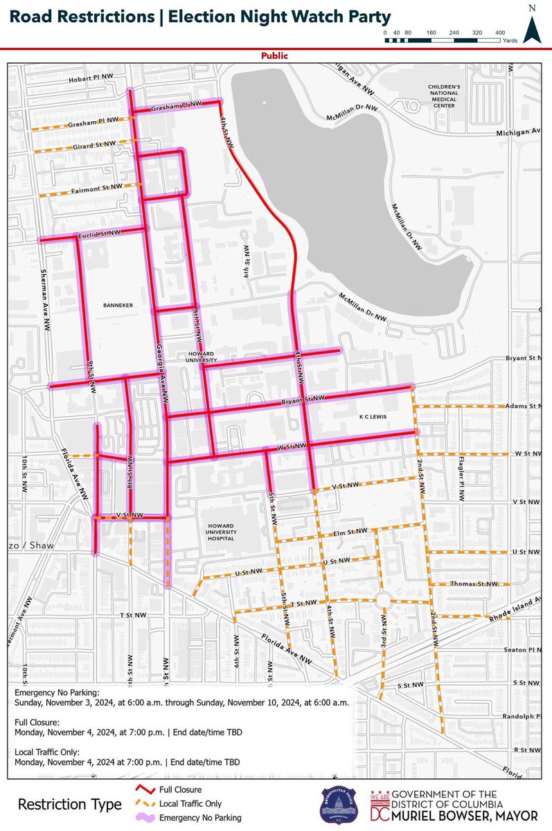 🚨 Traffic Advisory Reminder🚨

🚧 All closures around <a href="/HowardU/">Howard University</a> are in place. <a href="/Metrorailinfo/">Metrorail Info</a> is your best bet if you plan to travel through this area. 

🔗 Full details: mpdc.dc.gov/release/traffi…