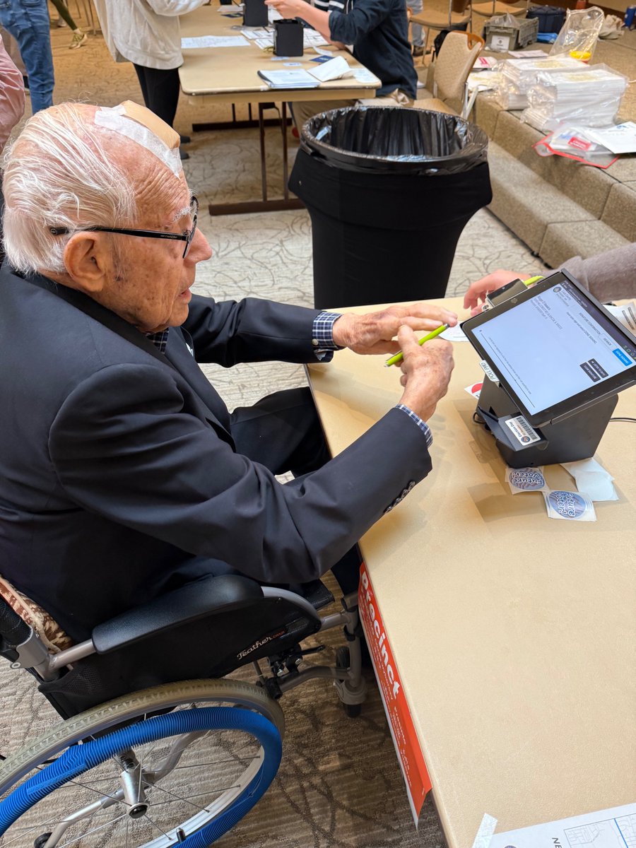 MY 99 YEAR OLD FATHER VOTING!