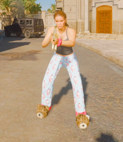 No i dont touch grass my bear slippers dont allow it