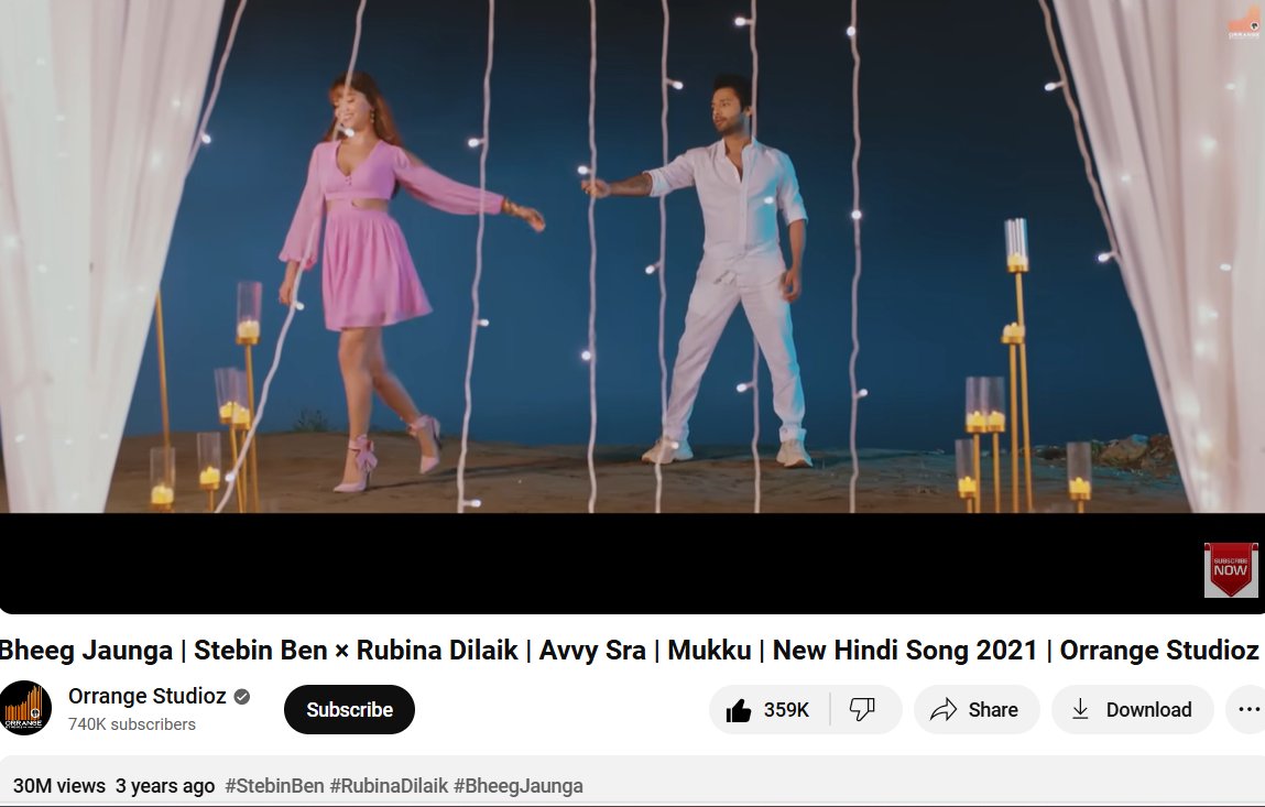 rubina_sanaya's tweet image. Congratulations! Romantic song Bheeg Jaunga crossed 30M views🥳🥰

Song Link: youtube.com/watch?v=LaJQ9W…

#RubinaDilaik #RubiHolics @RubiDilaik #StebinBen #Stebina #BheegJaunga @OrrangeStudioz @stebinbenmusic