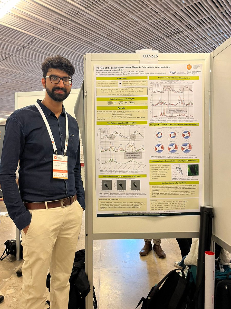 ASWOGeoSphere's tweet image. #ESWW2024 posters are up from @satabdwa on solar wind modeling, @hannahruedisser x2⃣for her AI/FDL project and automatic detection of in situ observed solar storms, and @LeLouedecJustin for enhancing real time imaging data with AI.