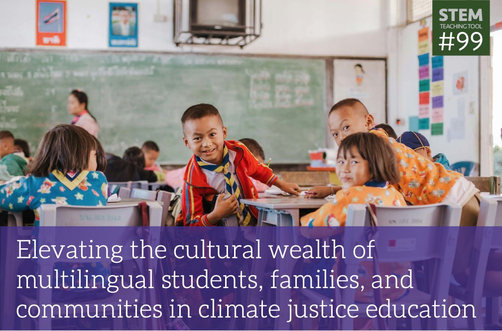 Philip Bell (@philiplbell) on Twitter photo PLS RT #SciEd #NGSS #TeachClimate
Do you teach MULTILINGUAL LEARNERS who have experienced #ClimateChange? We just posted a new <a href="/STEMTeachTools/">STEM Teaching Tools</a> on how to leverage student & community expertise in #ClimateJustice instruction with a focus on language!
➡️ stemteachingtools.org/brief/99 PLS RT #SciEd #NGSS #TeachClimate
Do you teach MULTILINGUAL LEARNERS who have experienced #ClimateChange? We just posted a new <a href="/STEMTeachTools/">STEM Teaching Tools</a> on how to leverage student & community expertise in #ClimateJustice instruction with a focus on language!
➡️ stemteachingtools.org/brief/99